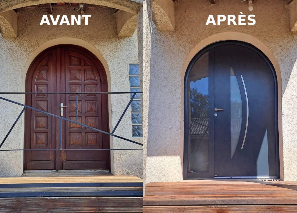 porte d'entrée avant / après